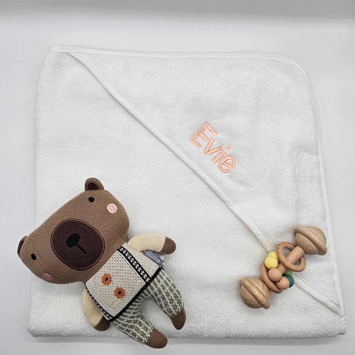 Baby Age White Personalised Hooded Baby Towel