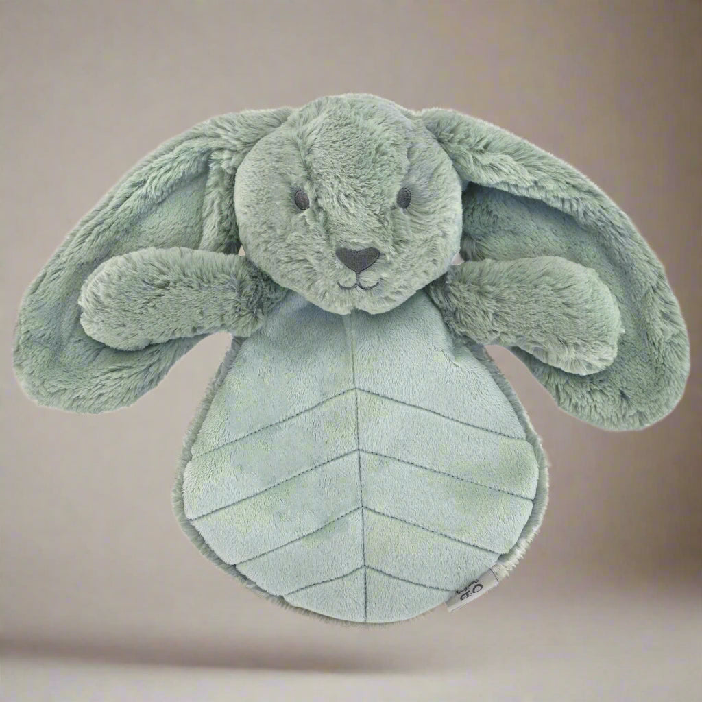 Personalised Baby Bunny Comforter Toy in Sage | OB Designs