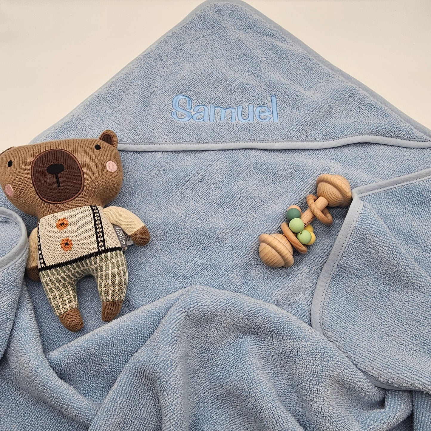 Baby Age Blue Personalised Hooded Baby Towel