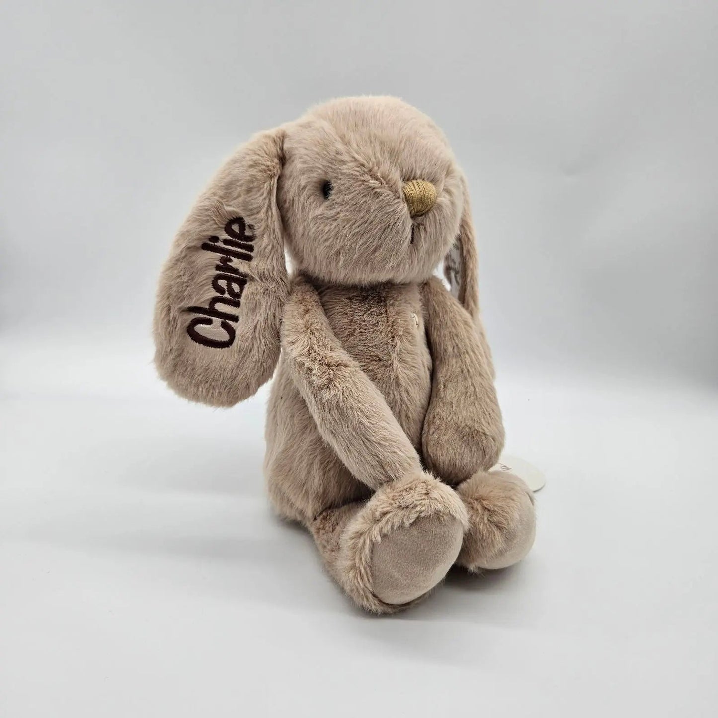 Personalised My First Christmas Jamie Kay Snuggle Bunny in Caramel BabyAge