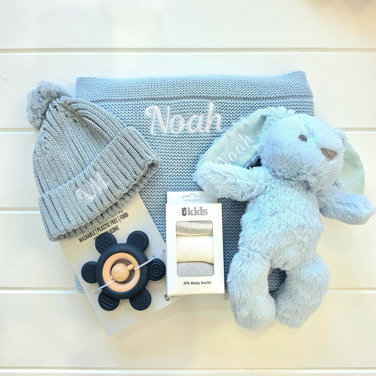 5-Piece Blue Personalised Baby Boy Gift Set BabyAge