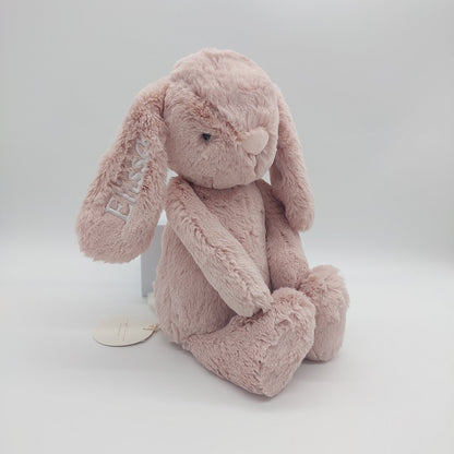 Personalised Jamie Kay Snuggle Bunny in Blush Pink BabyAge