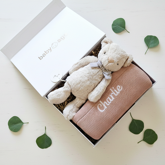 Personalised Pink Blanket & Georgie Bear Baby Girl Gift Set BabyAge