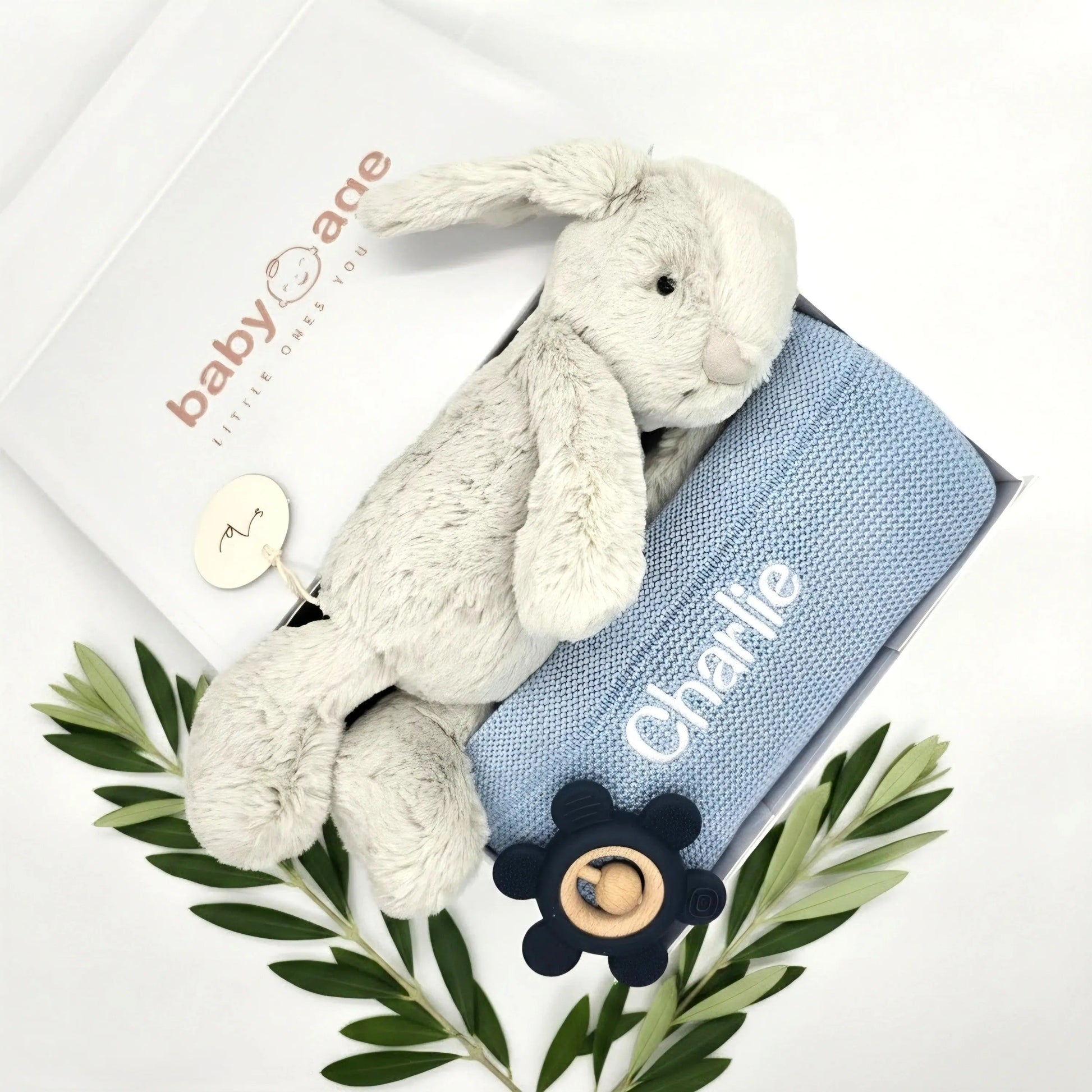Personalised Newborn Baby Boy Gift Set – Blue 3 Piece BabyAge