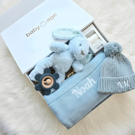 5-Piece Blue Personalised Baby Boy Gift Set