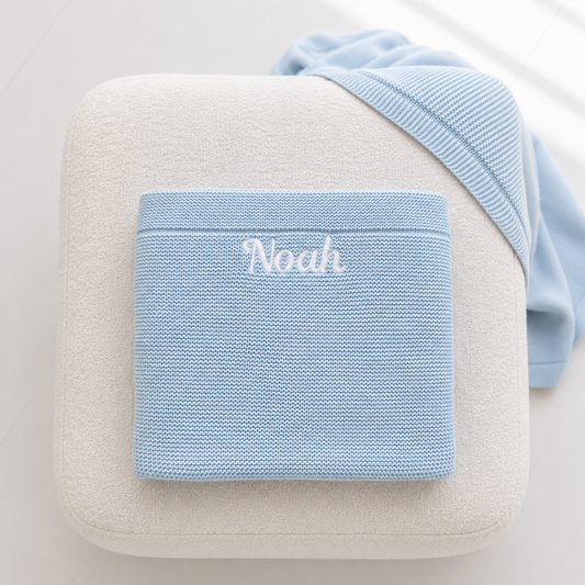 Personalised Baby Blanket – Baby Blue