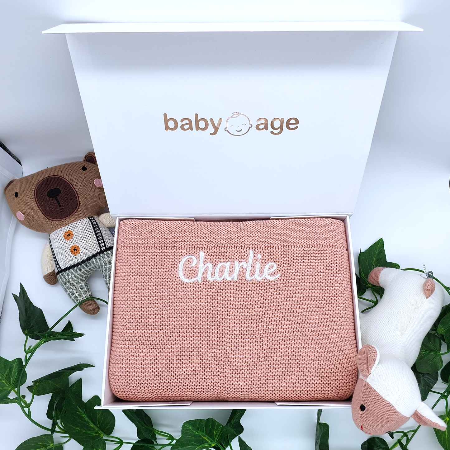 Luxury Baby Age Personalised Blanket in Pink