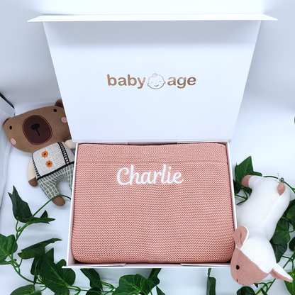 Luxury Baby Age Personalised Blanket in Pink