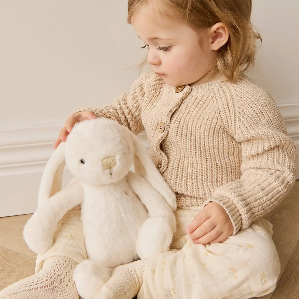 Personalised Jamie Kay Snuggle Bunny in Marshmallow - Baby Age